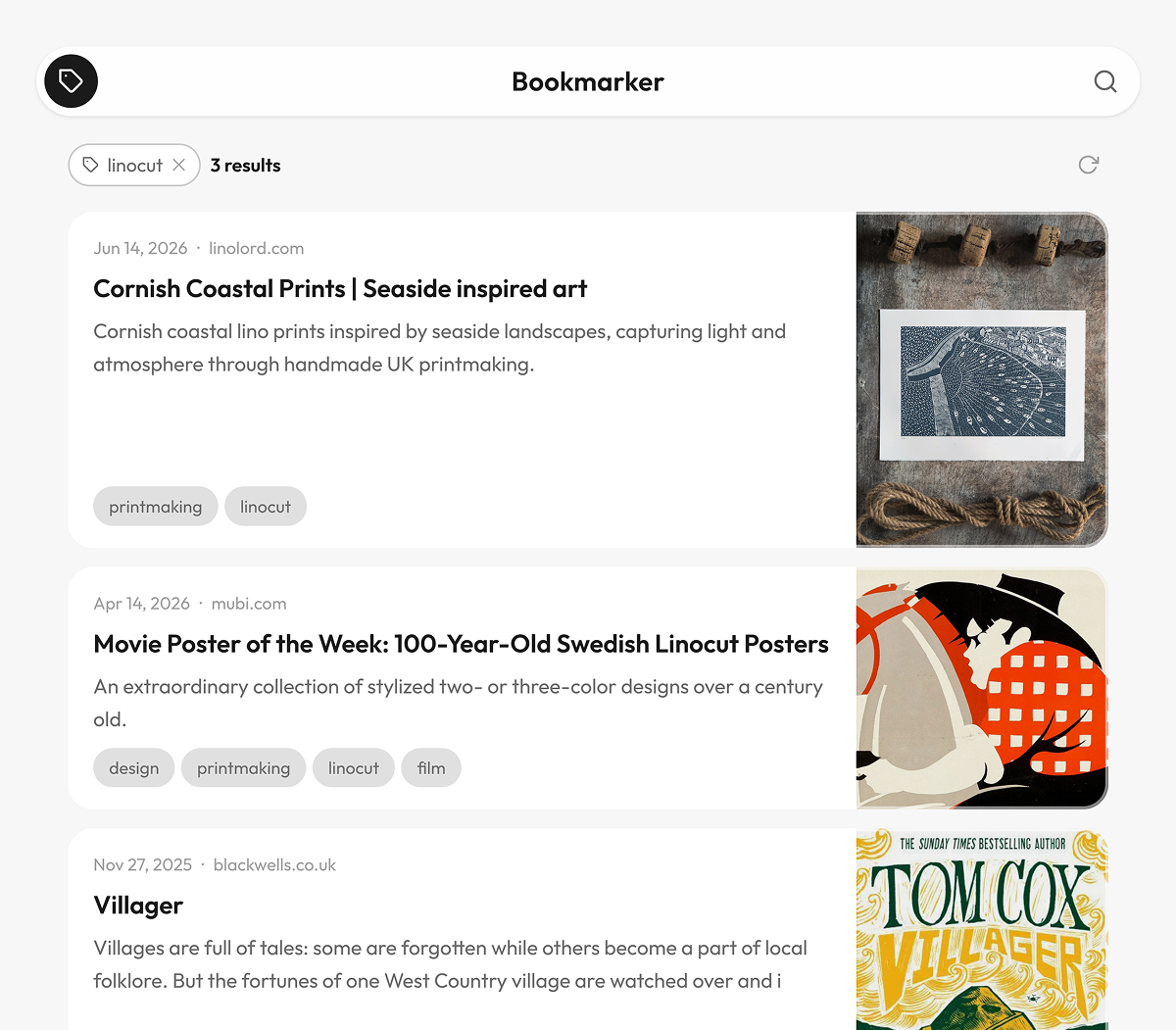 Bookmarker feed